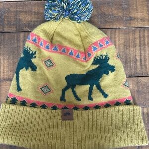 Spacecraft Nordic Moose Pom Beanie – Knit Winter Hat | One Size